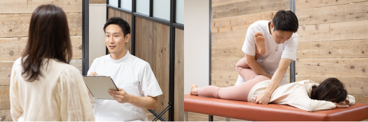 院長がカウンセリングするところ、施術するところの様子